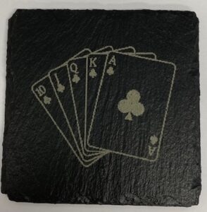 club royal flush poker slate coaster