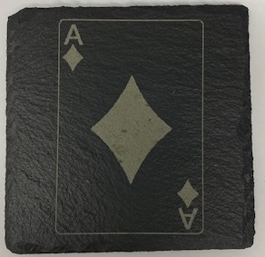 Ace of diamonds slate coaster