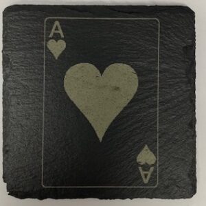 Ace of Hearts Slate Coaster