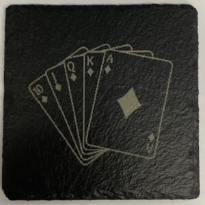 diamond royal flush poker slate coaster