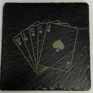 SPADE royal flush poker slate coaster