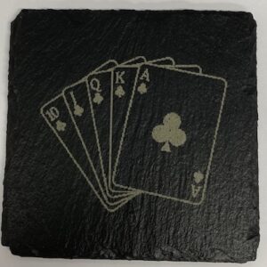 club royal flush poker slate coaster